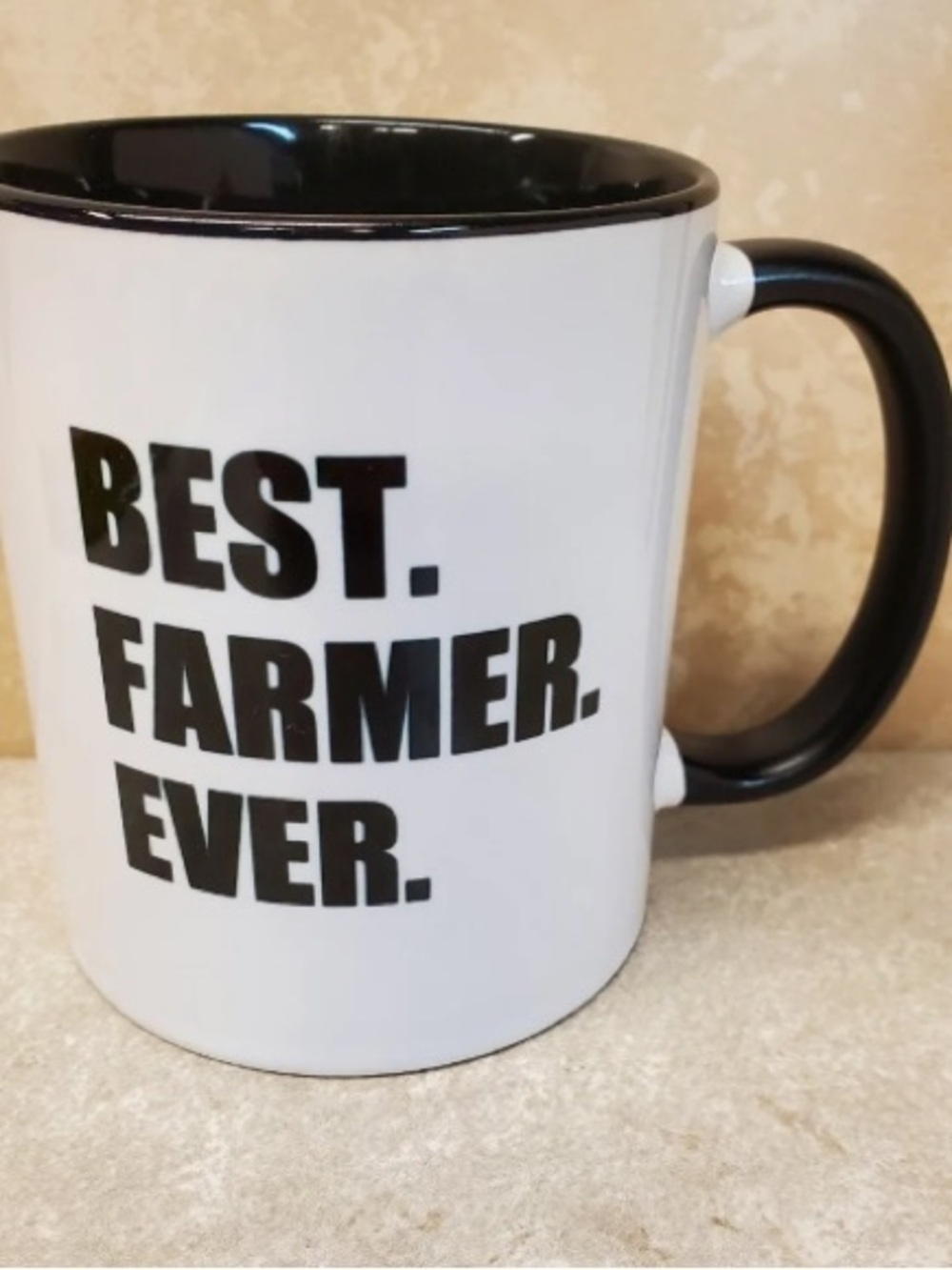 NWOT White And Black Best Farmer Ever Regular Sized Coffee Mug ☕🚜👨🌾🐖🐄